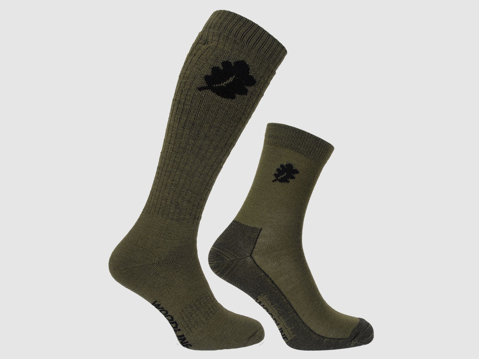 Skarpety Woodline + skarpety podszewkowe z wełny merino zielone 35-39