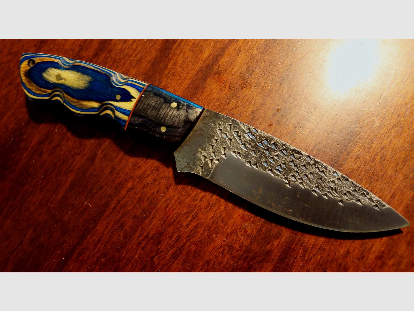 Beautiful hunting knife carbon steel - 24cm - with leather sheath New!