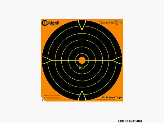 CALDWELL – TIROS REACTIVOS ORANGE PEEL 12’/30cm Bulls-Eye (10 HOJAS)