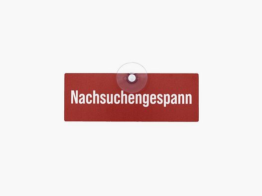 WILDE HILDE Jagdschild mit Saugnapf "NACHSUCHENGESPANN"