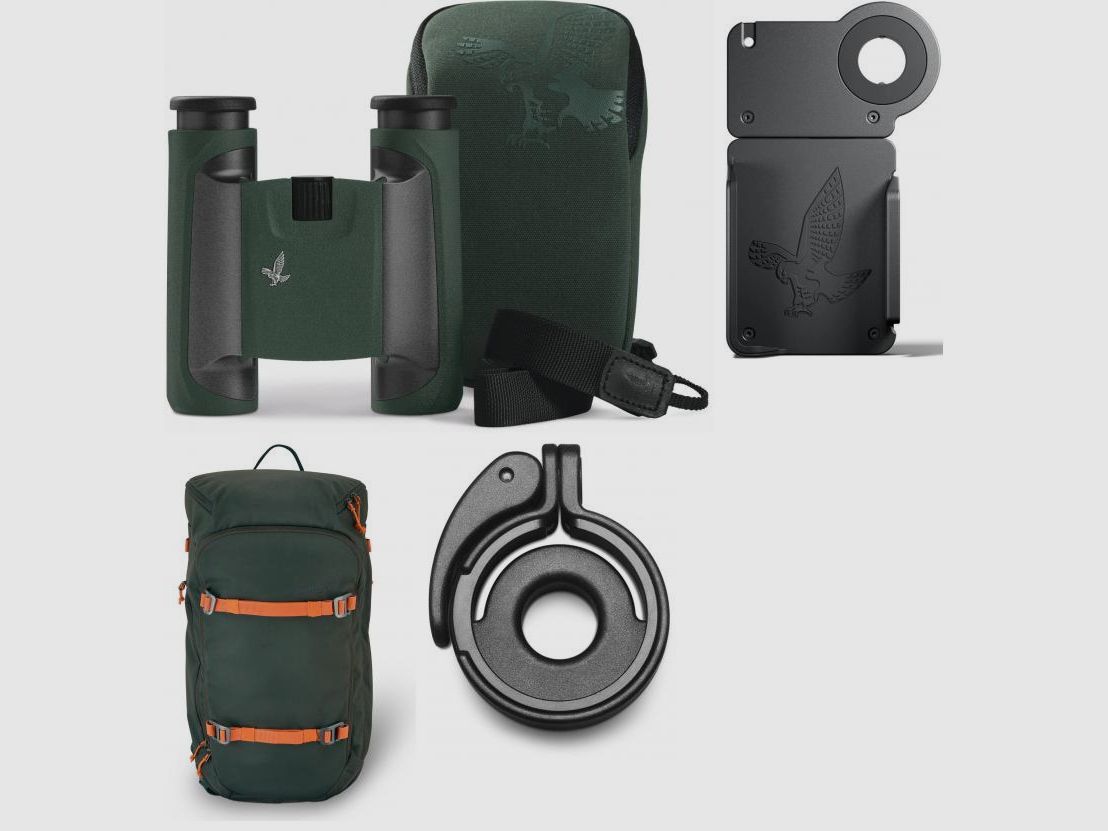 SWAROVSKI OPTIK Swarovski CL Pocket 10x25 Grün + Wild Nature Expertenpaket Wandern