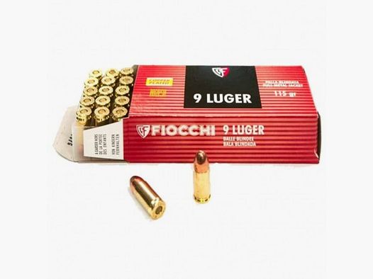 Fiocchi 9mm luger FMJ 115 Gr