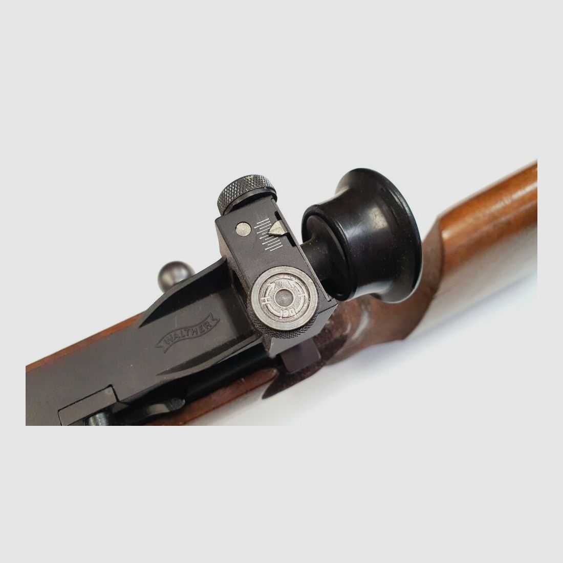 Fusil à un coup Walther, fusil de match Walther KK en calibre .22 LR avec dioptre, diaphragme iris, guidon en anneau