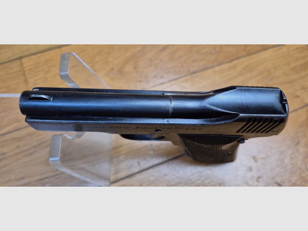 Schöner kleiner deutscher Pistol « Beholla » – Kal. 7,65 Browning – Herstellung Becker & Holländer für die deutsche Armee zwischen 1915 und 1918 – Nur 45.000 Exemplare – Waffe 100% monomatrikulier – Gute Mechanik und exzellenter Lauf – Guter äußerer Zustand – Seltene Stück aus dem Ersten Weltkrieg – TBE/TBE+, Bild 14 von 21