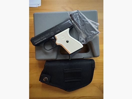Record 15-9 zakpistool met 2 magazijnen en origineel accessoire
