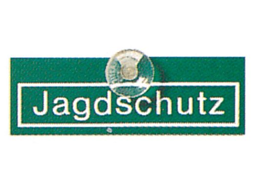 1 x Autoschild "JAGDSCHUTZ" mit Saugnapf (Haftsauger) wertiger Kunststoff (grün) mit weißer Schrift