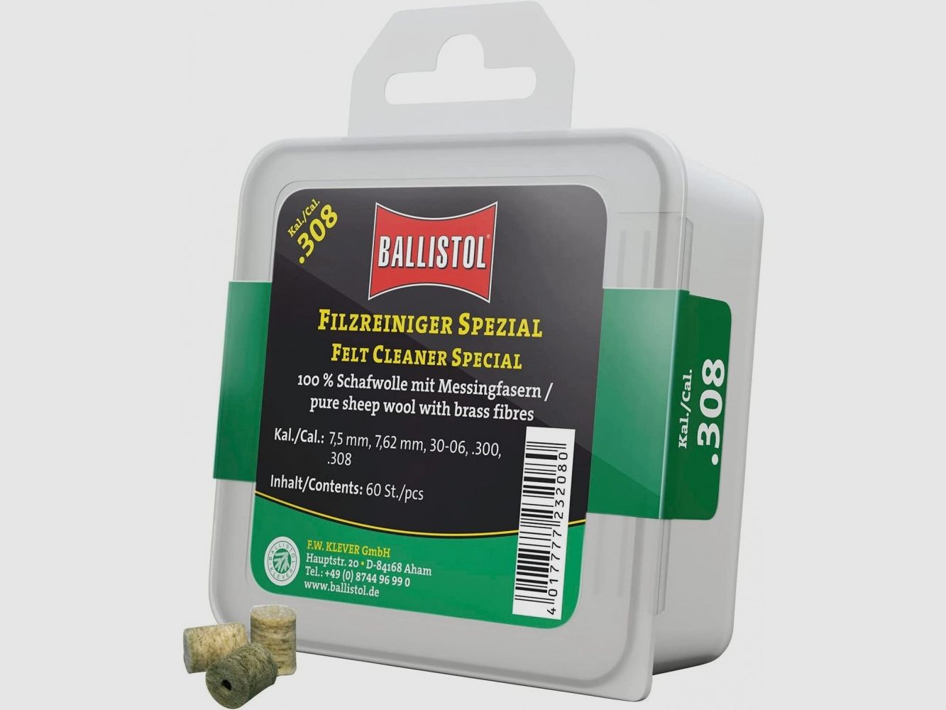 BALLISTOL Spezialreiniger für Filz Kal.260, 60 Stück, Bild 1 von 2