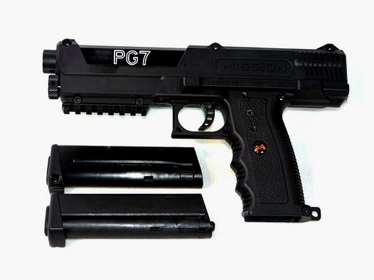 TPR-PG7 MISSION Cal. 68 + 2. Magazin + Munition, ähnlich "TiPX .68 Tippmann Paintball Pistole"