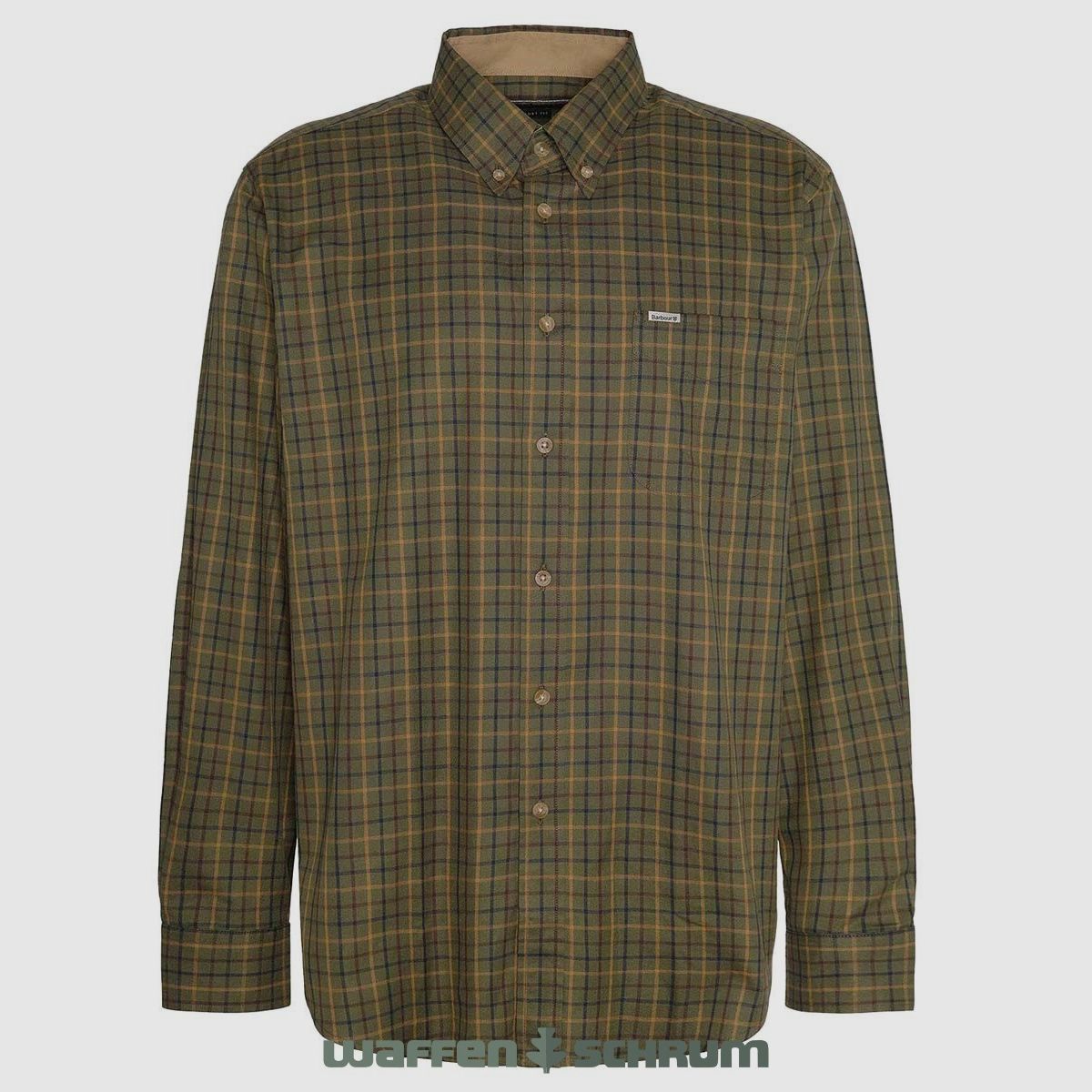 Barbour Hemd Sporting Tattersall Mid olive
