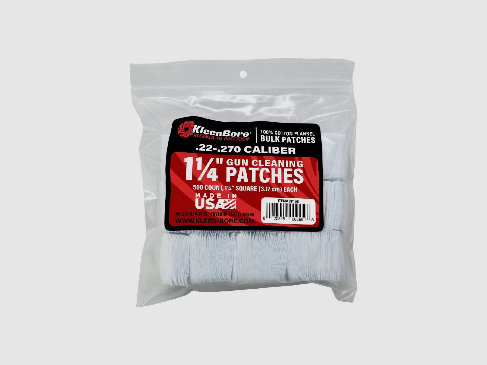 500 Patches 1-1/4" Eckig .22-.270