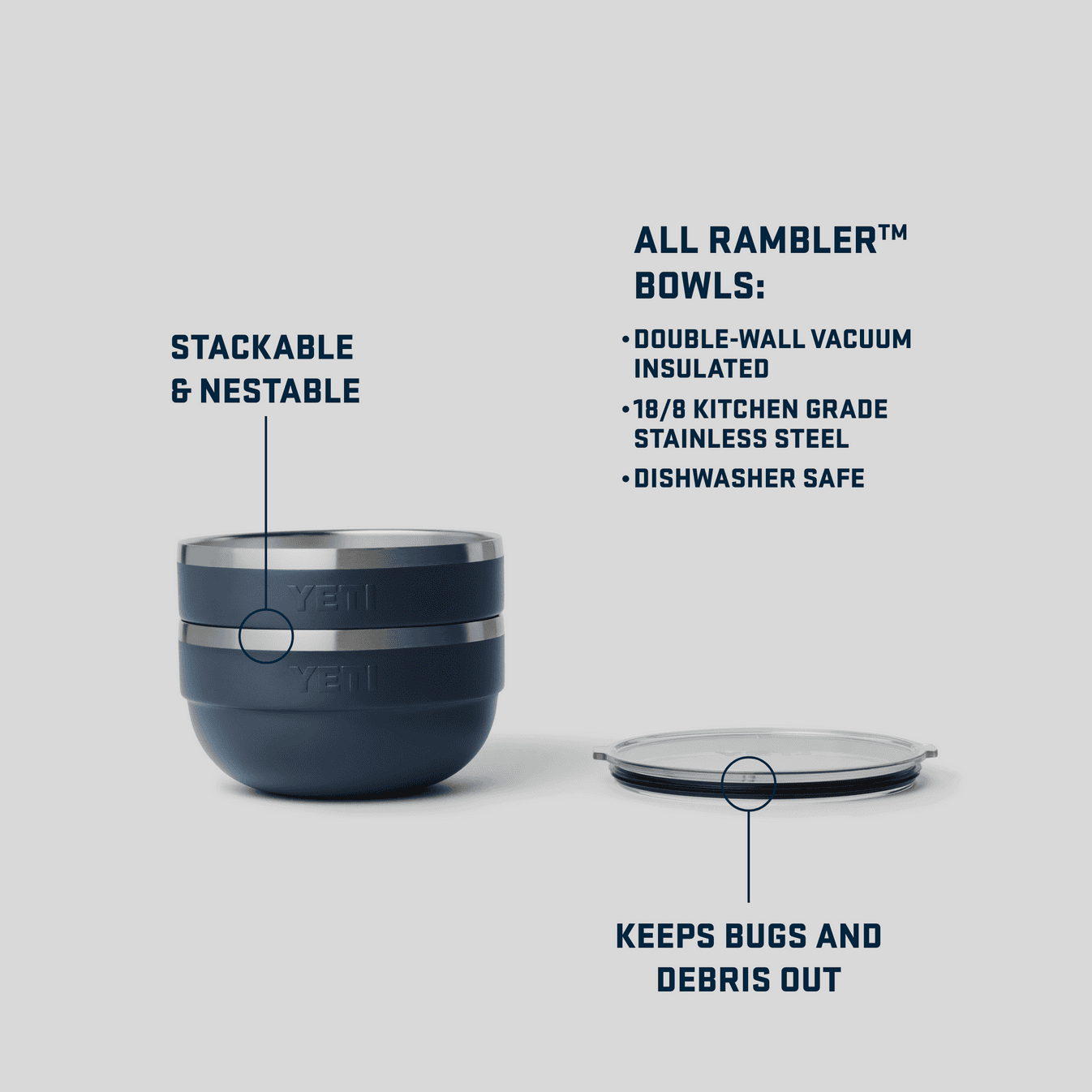 YETI Bol Isolé Rambler avec Couvercle / différentes tailles, image 4 sur 5