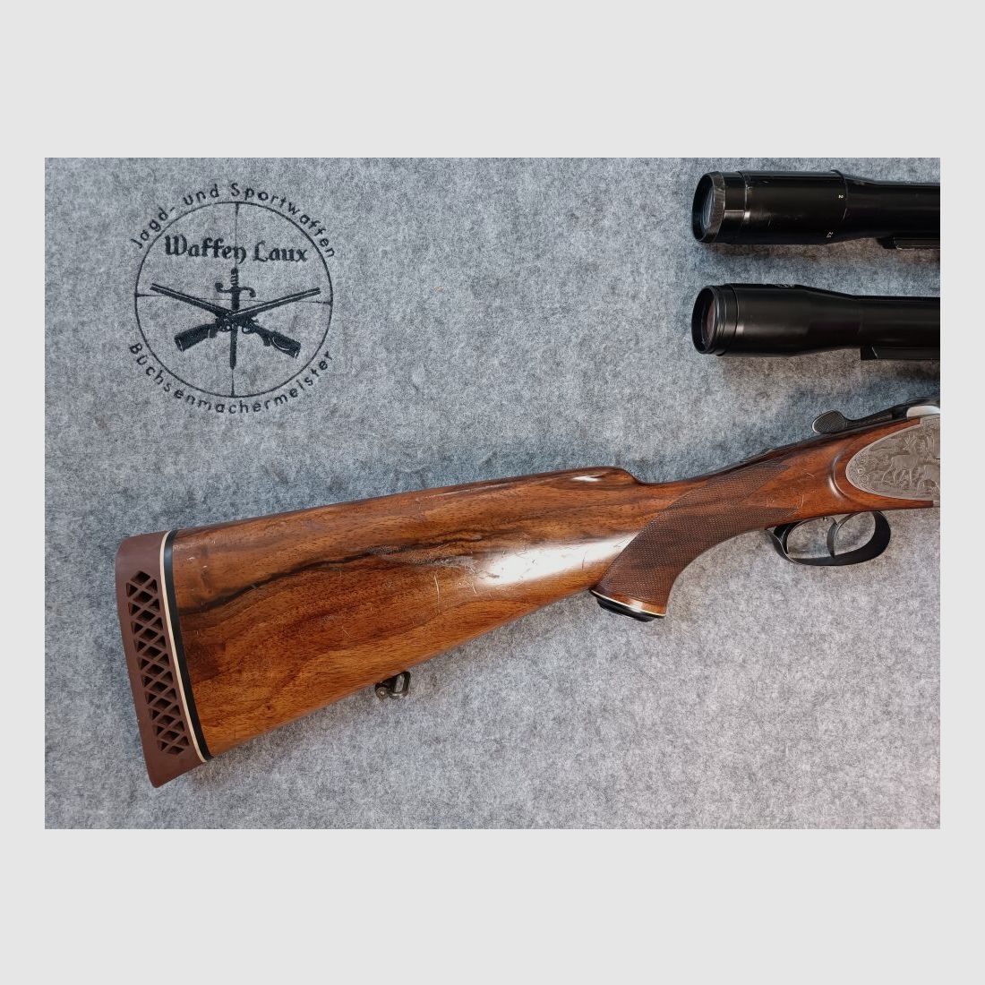 Josef Just Ferlach - Max Ern Leverkusen Bockbüchsflinte mit zwei ZF Hensold + Schmidt Bender