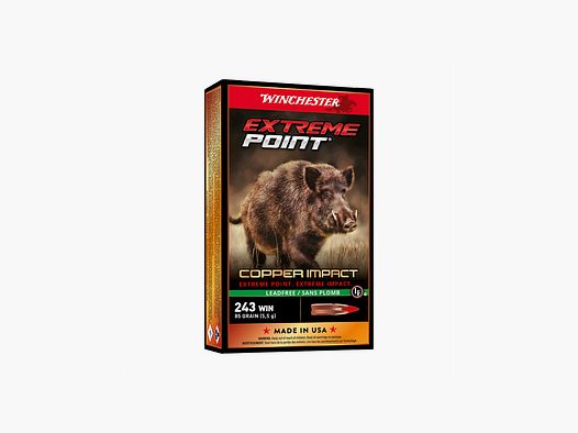 AM.KUL. 243 Win. WINCHESTER EXTREME POINT bleifrei, 85 gr (1 Packung mit 20 Stück)