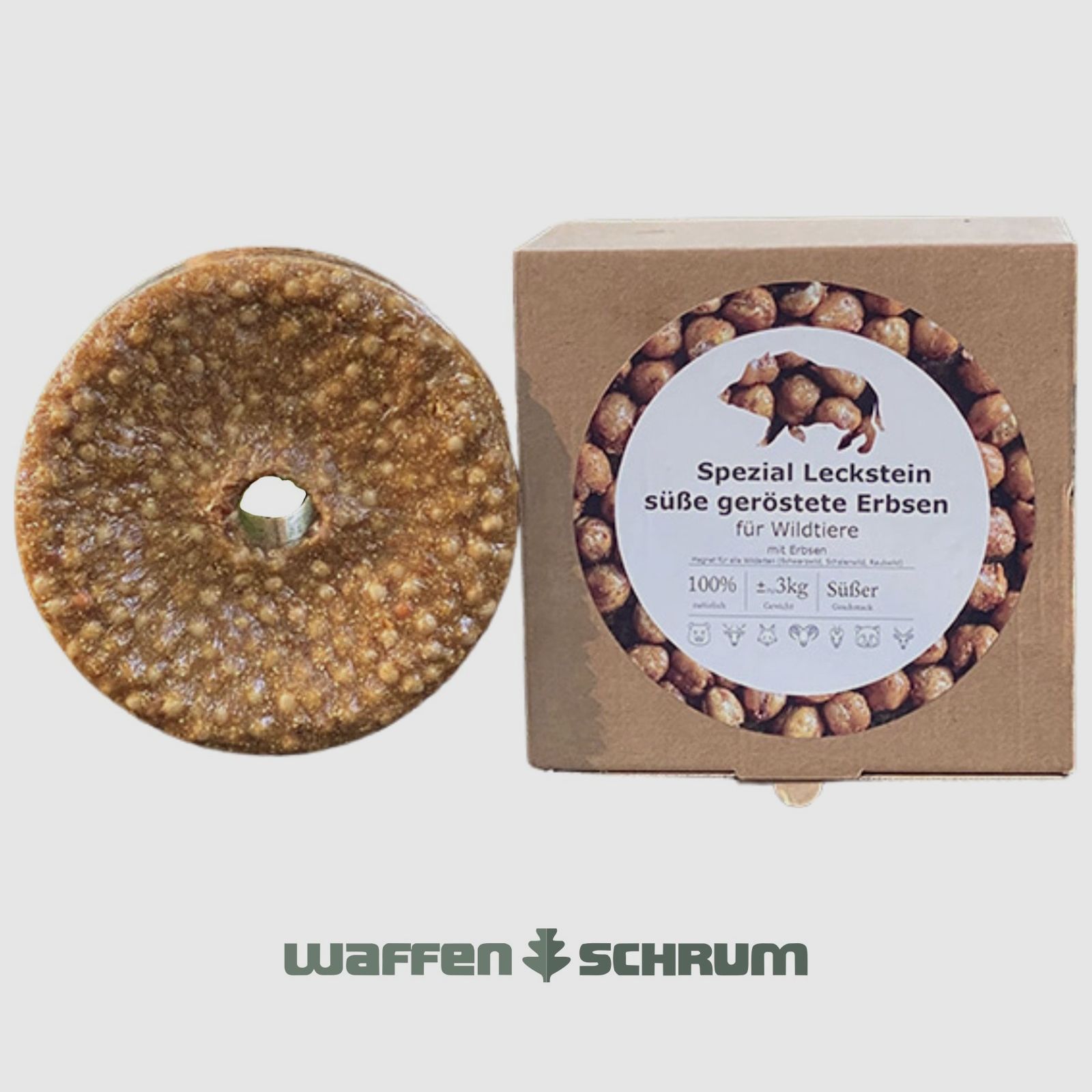 Wildlutscher Spezial Leckstein 3 kg Geröstete Erbsen