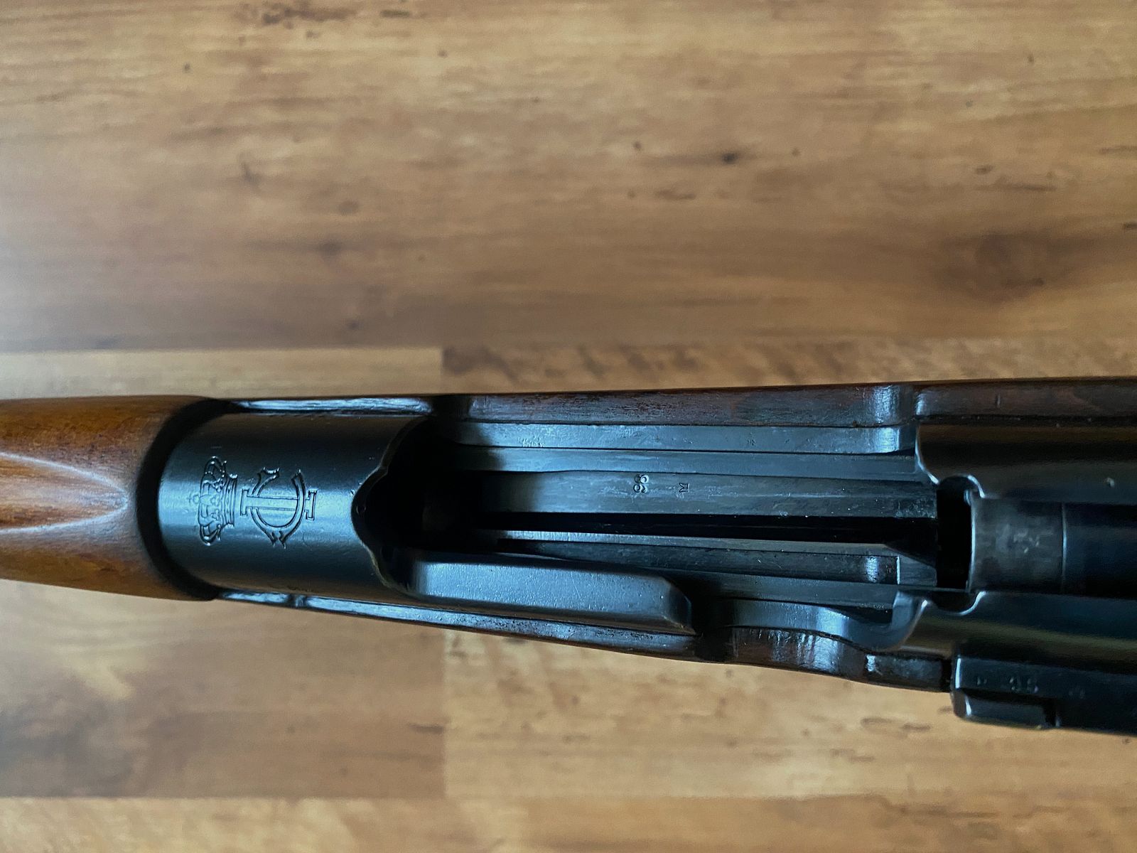 Liquidation of my collection: DWM Mauser Vergueiro Mod. Portugal 1904 -39, caliber 8x57JS, single loader, complete in untouched military stock, royal crest Carlos I perfectly preserved including bayonet