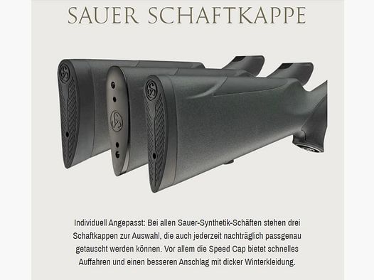 SAUER accessoire de crosse, plaque de couche de 15 mm (standard) pour 100/101/303/505, LOP=36,5 cm