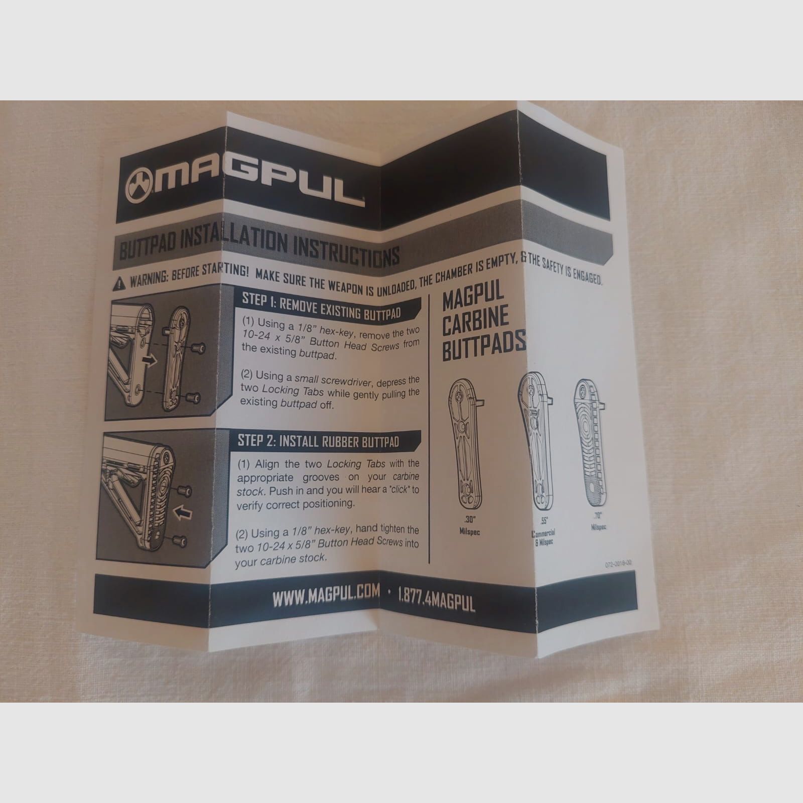 Magpul Schaftkappe / Rubber Butt Pad Enhanced  70 CTR/MOE 