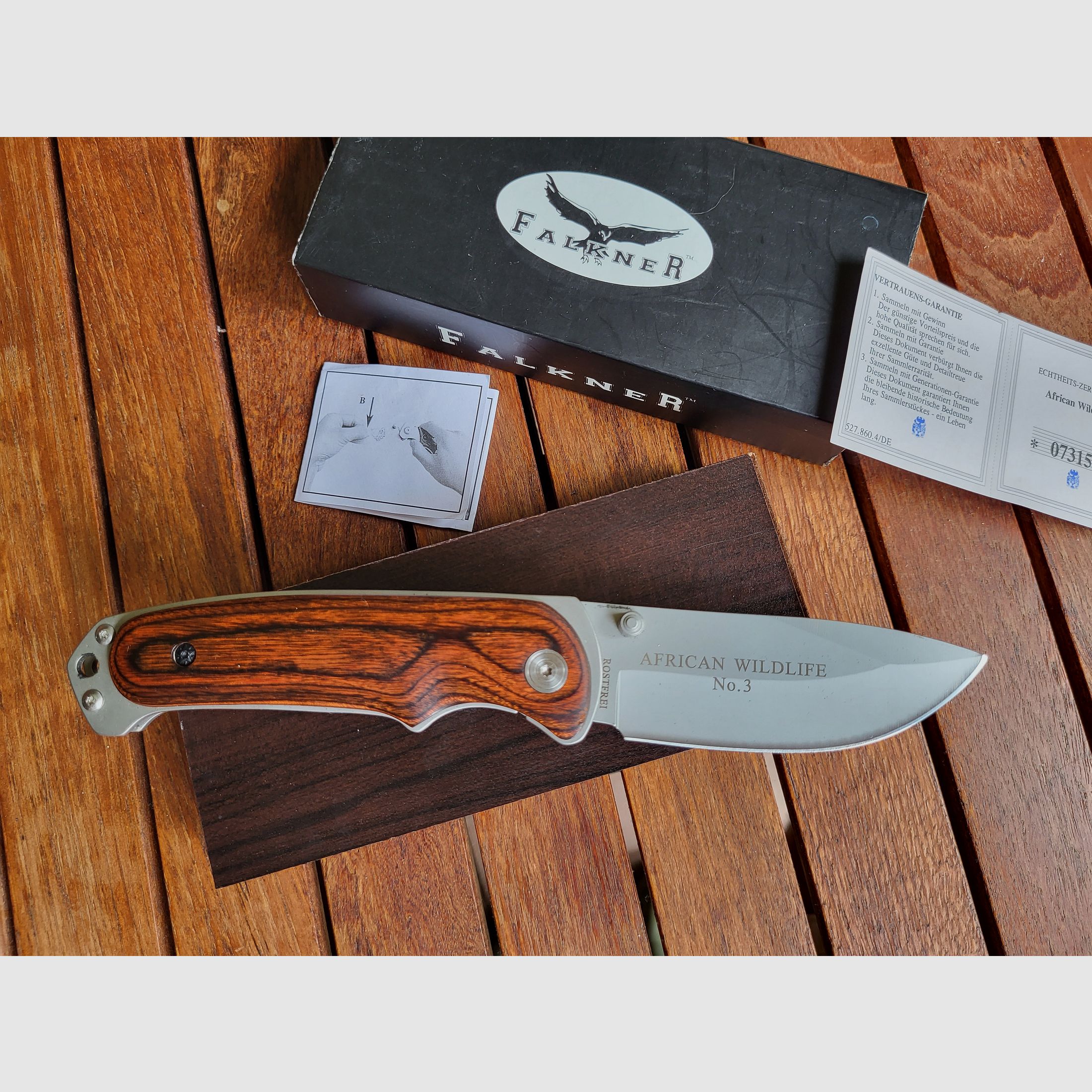 NEUES Falkner Sammler Messer Nr 3, African Wildlife, Lionshead, limitierte Edition