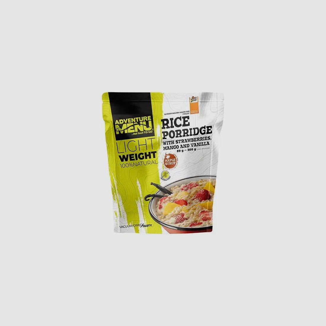 Adventure Menu Lichtgewicht Rijstpudding met Aardbei Mango Vanille
