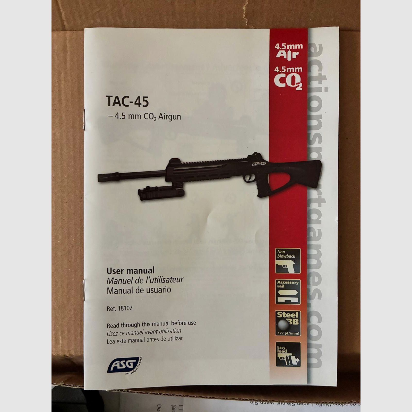 Rifle de aire comprimido TAC 4,5 J