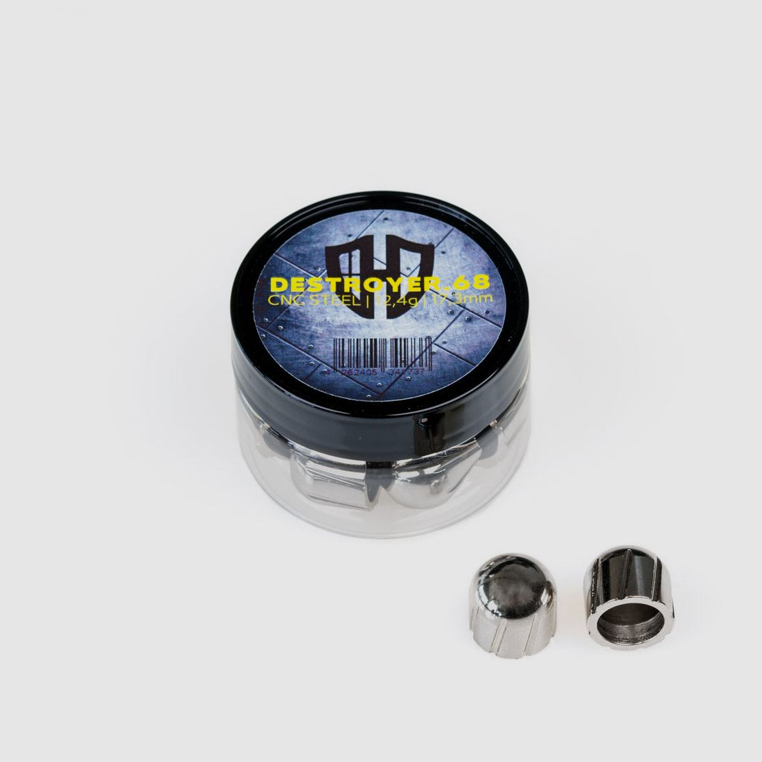 12x DESTROYER.68 | CNC steel chrome-plated | 12.4g | 17.3mm | Cal.68 | for HDR68, HDS68, Milsig, AEA Zeus Cal.68