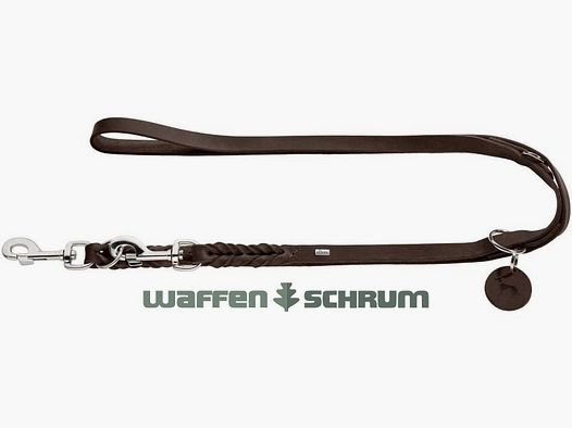 Hunter Verstellbare Führleine Solid Education / Länge 250cm / Breite 18mm dunkelbraun