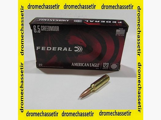 boite 20 cartouches FEDERAL AMERICAN EAGLE cal 6,5 creedmoor 123 grains OPTEN TIP MATCH OTM