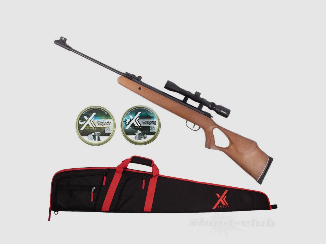 Diana	 Luftgewehr DIANA two fifty 250 4,5 mm Diabolos Futteral Set