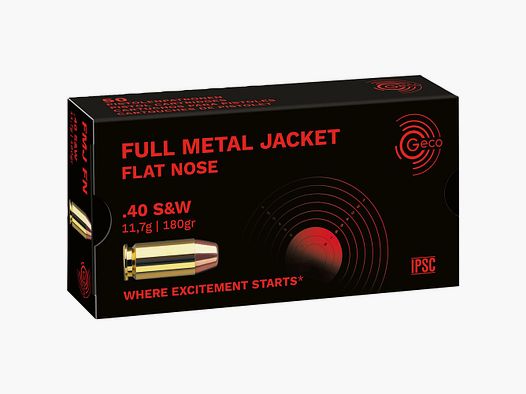 Geco .40 S&W full metal jacket flat head 11.7g/180grs.