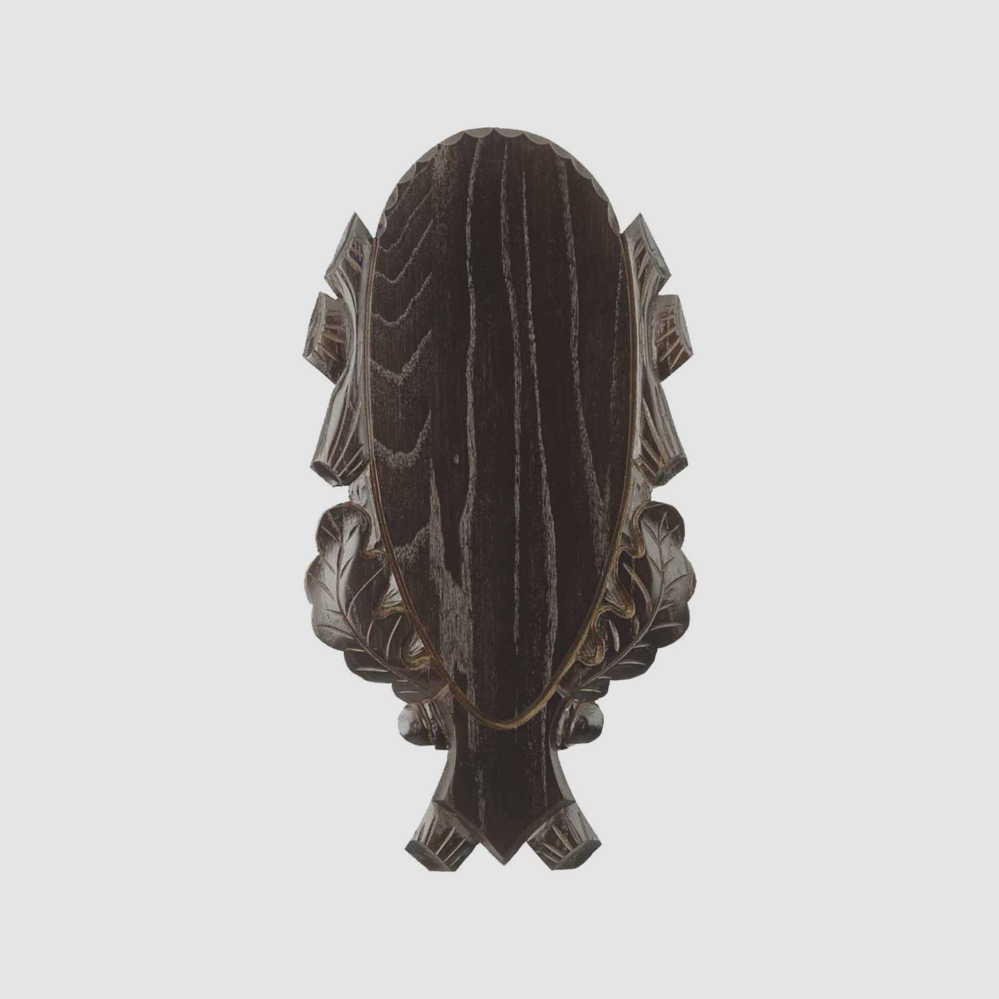 Écu de cerf sculpté en chêne - 53x23 foncé