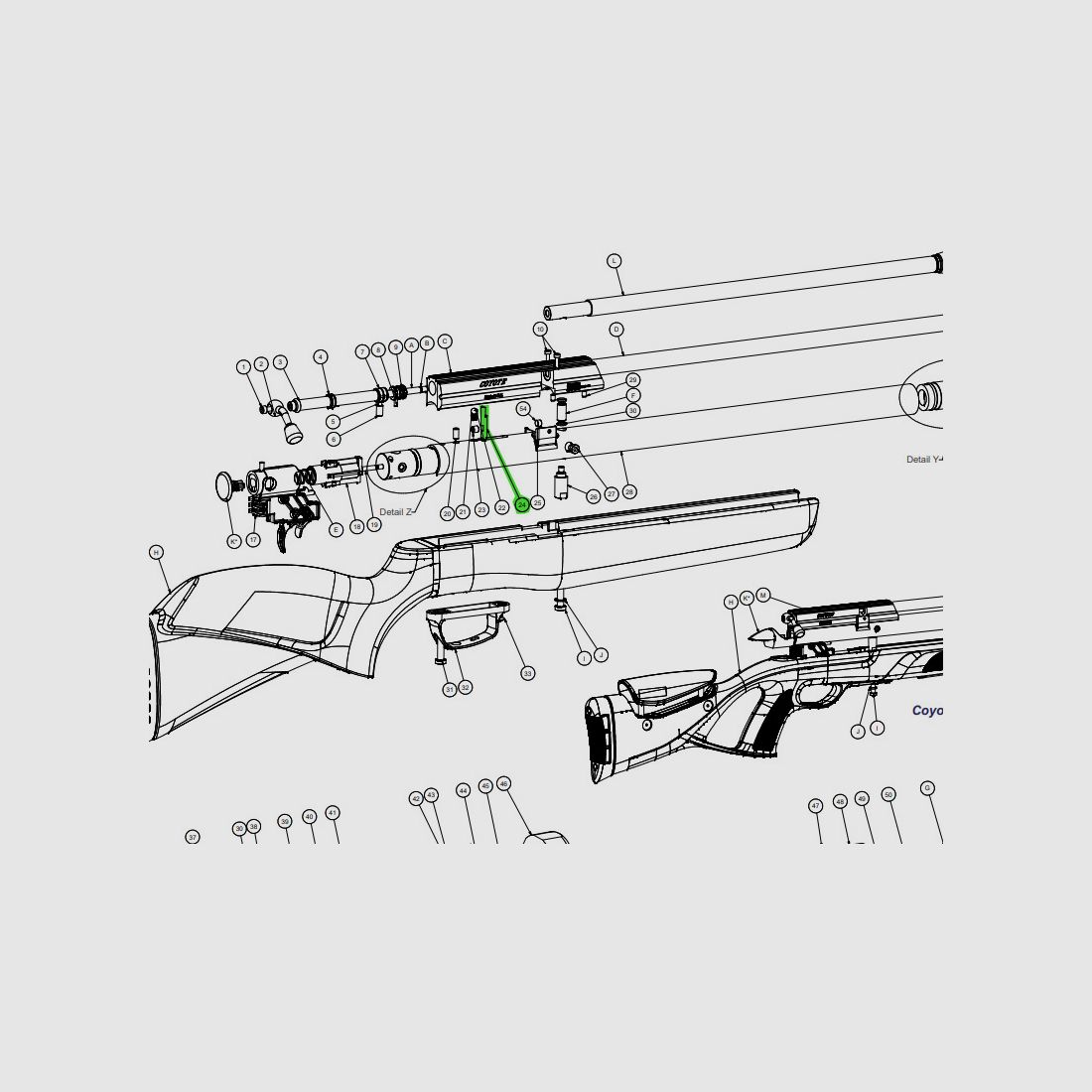 Verriegelungsstift fĂĽr Hammer fĂĽr Pressluftgewehr Gamo Coyote, Ersatzteil