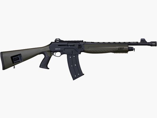 Fusil de chasse semi-automatique Mercury sport Pro Tuning Raider avec crosse verte et magasin de 7 coups, cal. 12/76