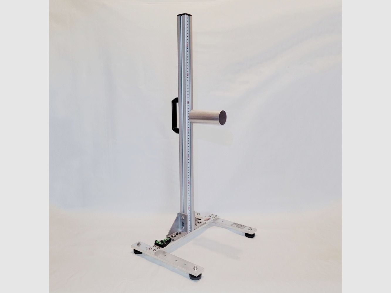 KGF Auflagestativ - Auflageständer Alu H-800-Pro mit Buchenholz-Auflage, Waage, Griff und Maßband