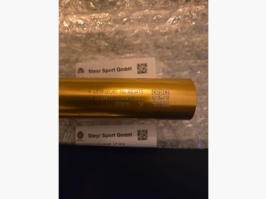 Pressluftkartusche Steyr Luftpistole (lang), TÜV 10/2034, Farbe gold, neu