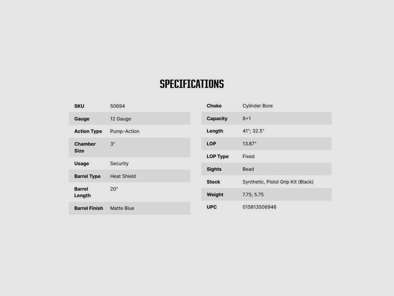 Mossberg 590 Persuader 9-Strzał 20" (20 cali) 12/76