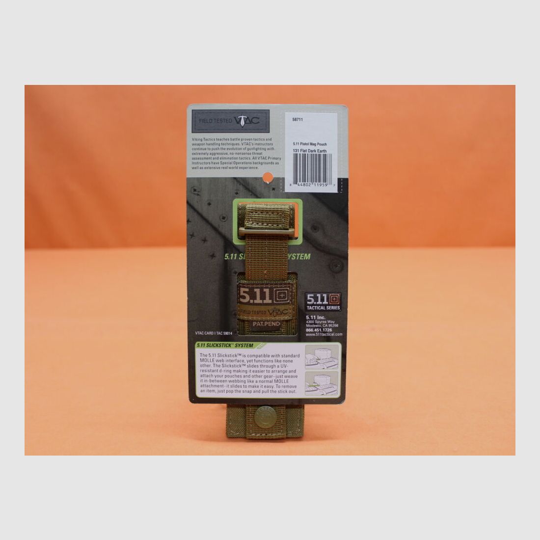 5.11 5.11 Pistol Mag Pouch (58711) 019 Zwarte magazijntas voor 1 pistoolmagazijn (SlickStick-systeem)