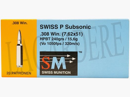 RUAG SUBSONIC HPBT 240 GRS(CARTOUCHE A BALLE)