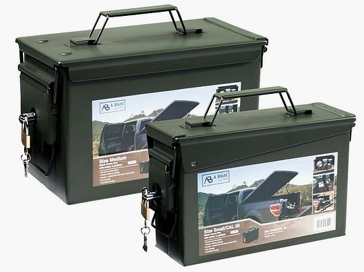 Metal ammunition boxes 2-piece set US, lockable