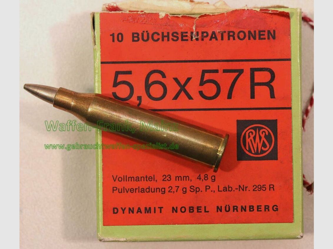 RWS (WZd.Fa.Rottweil) cartouches de fusil 5,6x57R