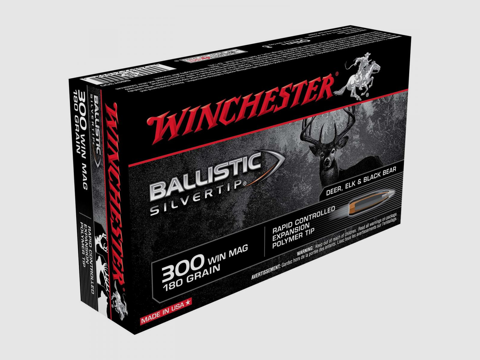 Winchester Ballistic Silvertip .300 Win. Mag. 180GR Rapid Controlled Expansion Polymer Tip 20 Patronen