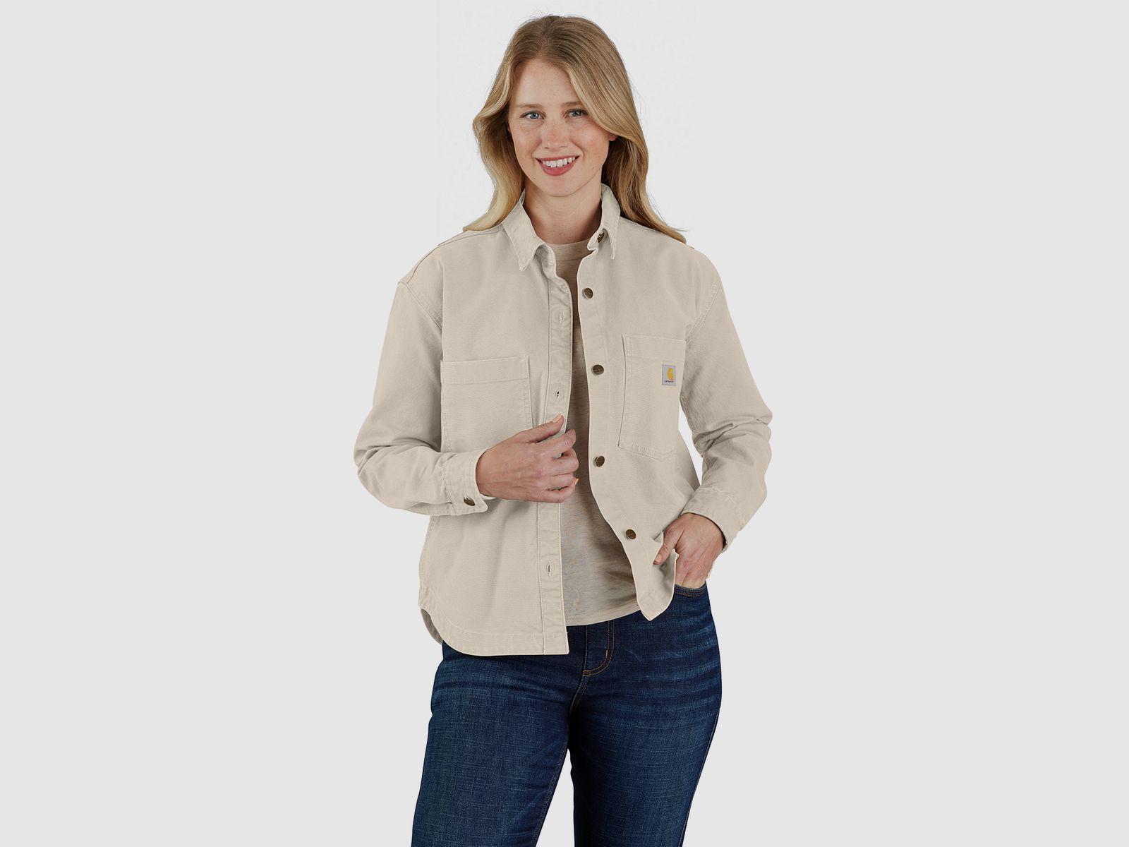 Carhartt Heavyweight Duck Overshirt, Mujer, Leche de Avena, XS