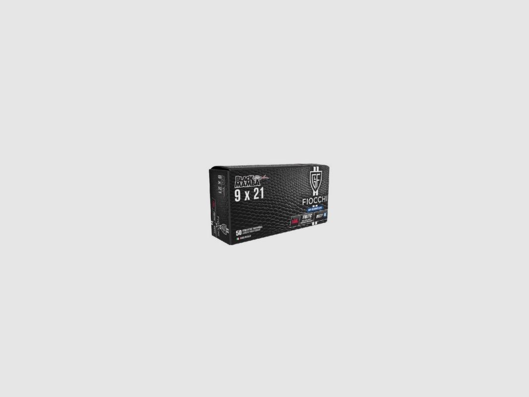 FIOCCHI CARTOUCHES 9 X 21 BLACK MAMBA