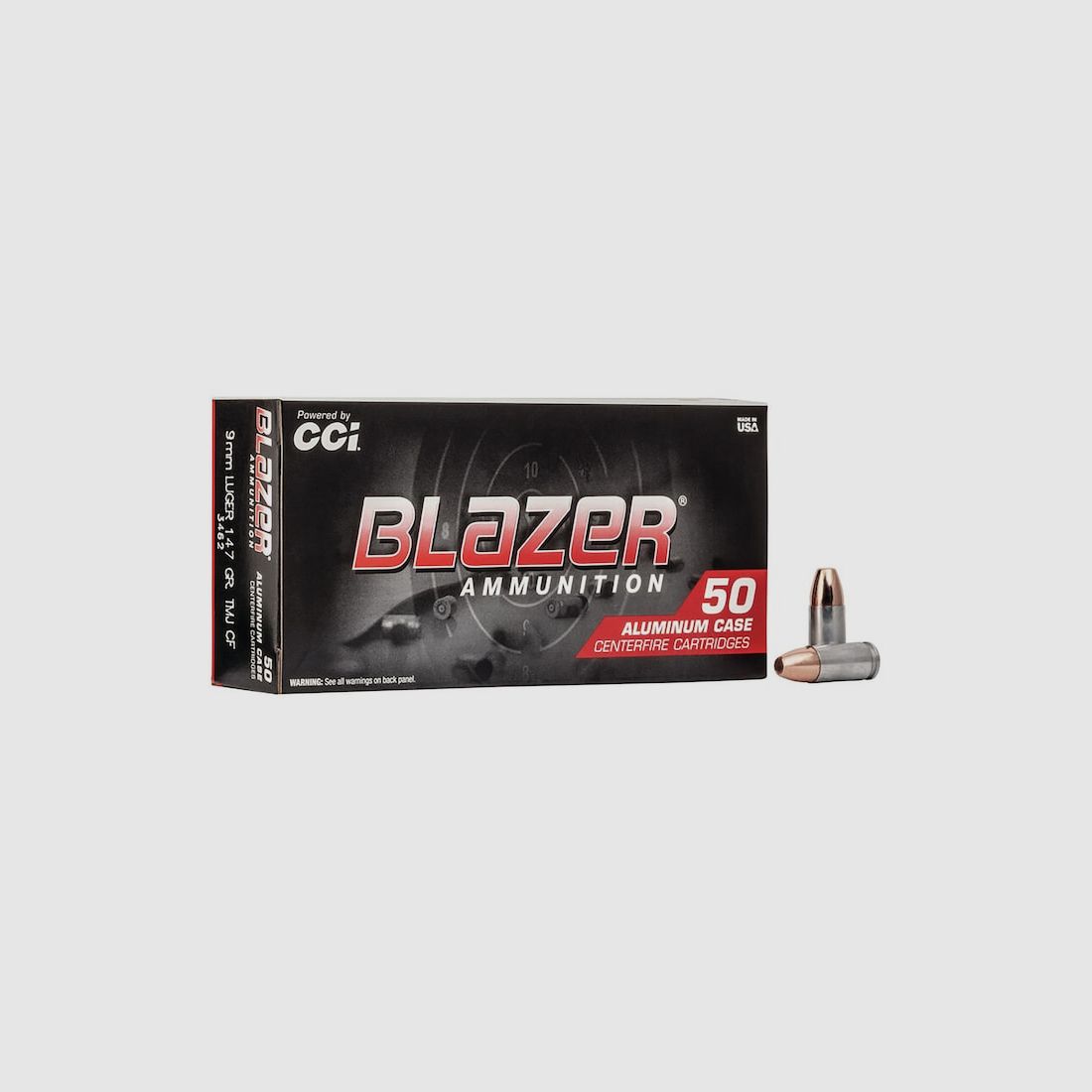 CCI Blazer Clean-Fire 9mm Luger 147GR TMJ RN 50 Patronen