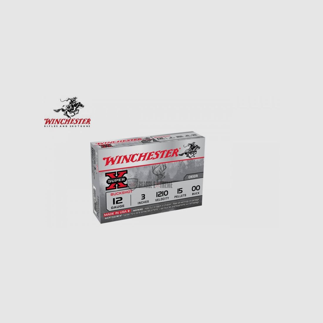 Chevrotines WINCHESTER Super-X Buckshot 15 Pellets Kal. 12/76, Bild 1 von 2
