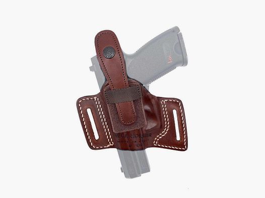 Gürtelholster mit offener Mündung & Sicherung Glock 17/17X/19/19X/26/29/30/34/35/36/37/38/45,CZ P07/P10,S&amp;W M&amp;P,TAURUS  24/7,PT809-Braun-Rechtshänder