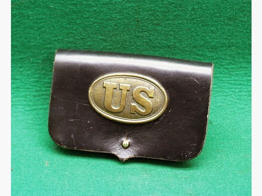 Sac à munitions US en cuir, noir