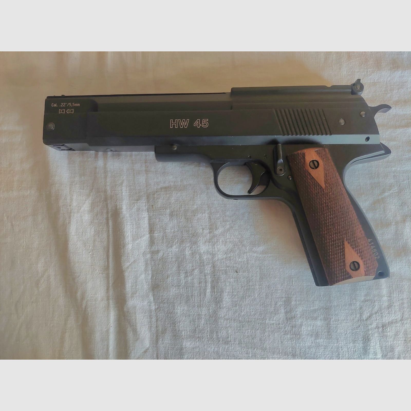 Weihrauch HW45 luchtdrukpistool 5,5 mm Diabolo geblauwde + accessoires VB