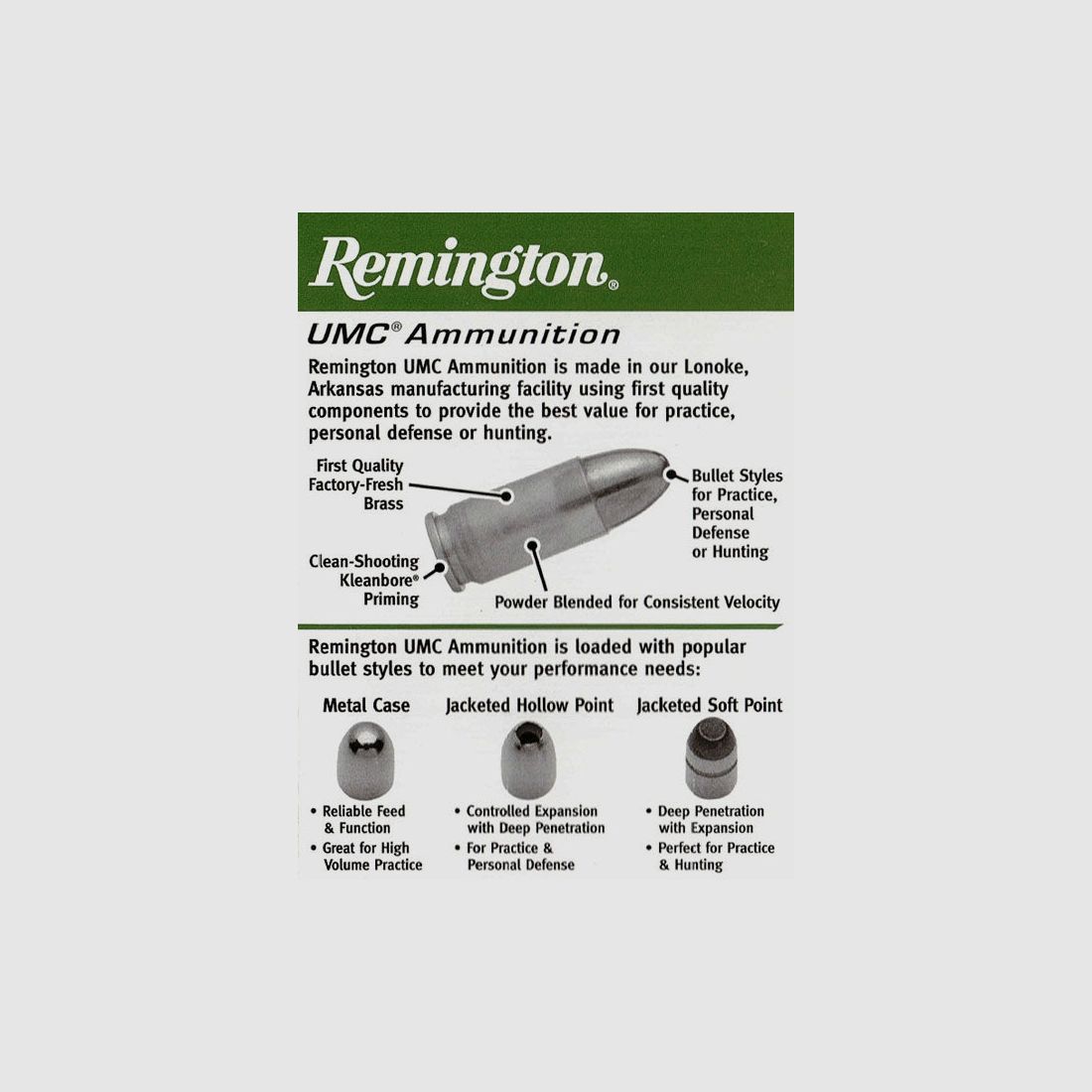 UMC (Remington) 147grs Full Metal Jacket Subsonico