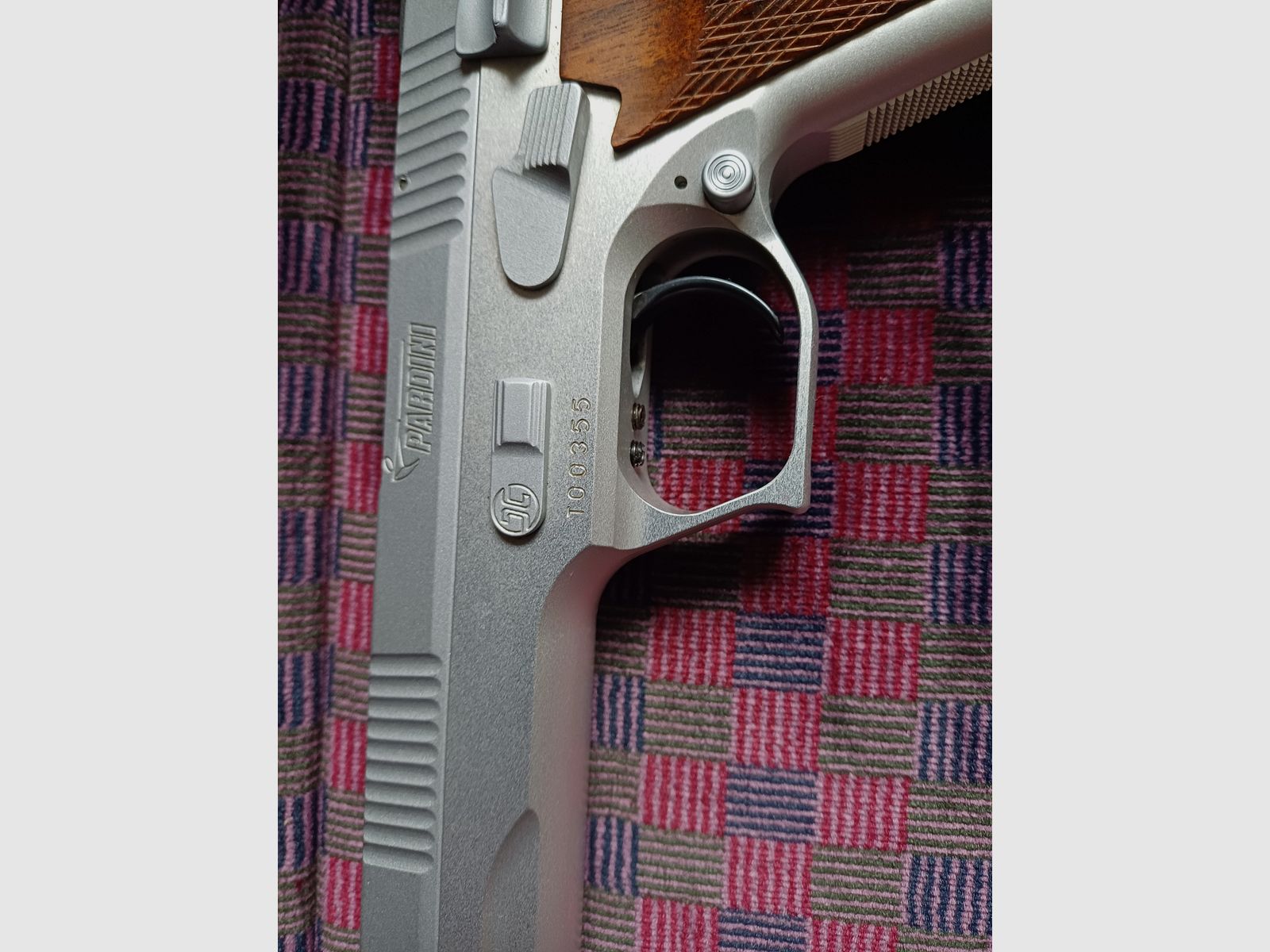 Pardini 45 ACP Nickel Sport Model P.C. 45 S, 5 inch; Top onderhouden, weinig geschoten, afbeelding 5 van 8