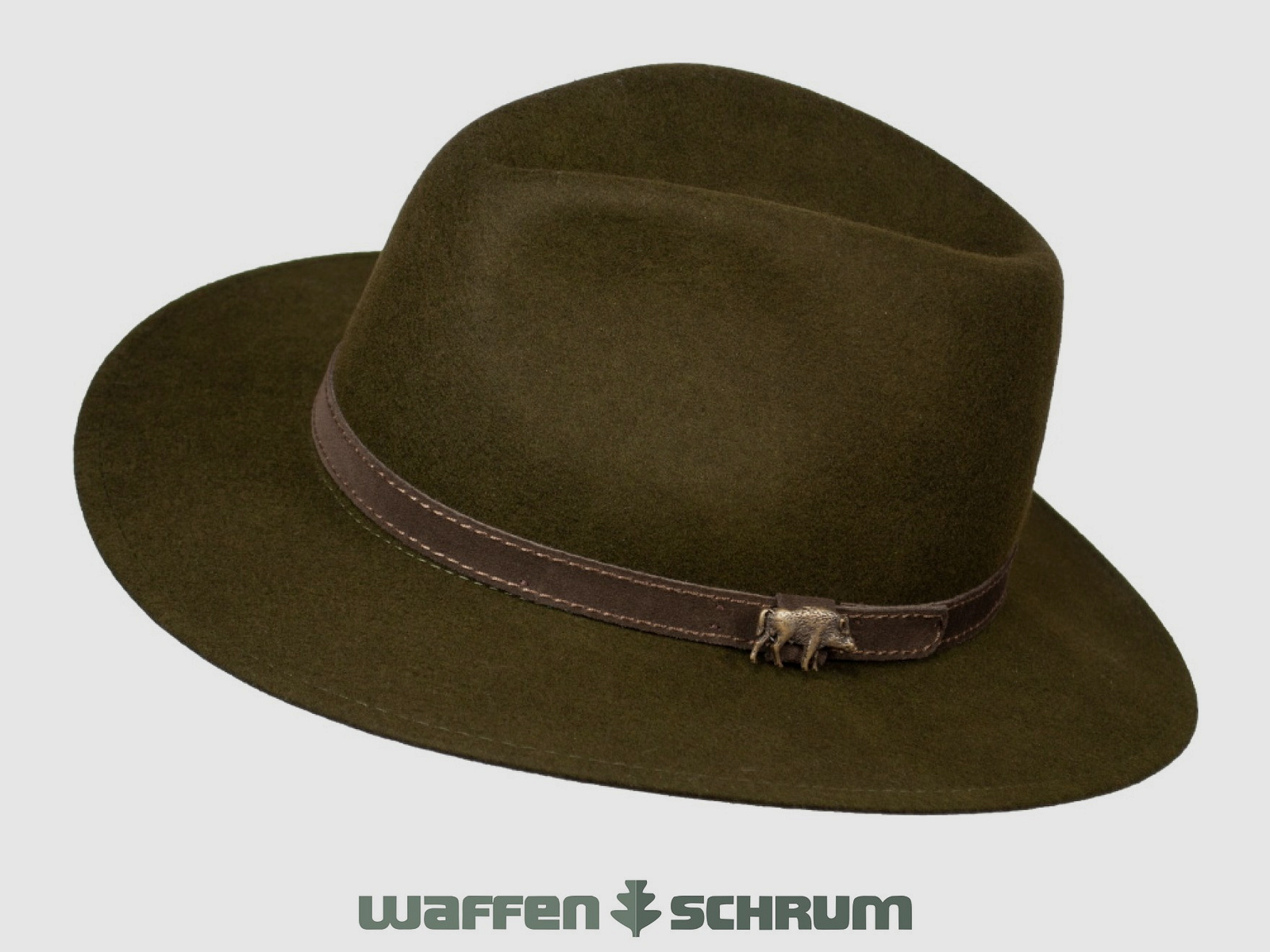 Sombrero de fieltro Skogen con orejeras verde oscuro